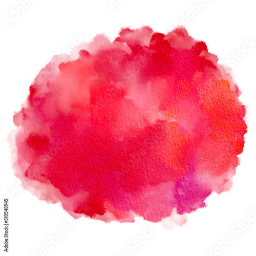 Color of the Year Honeysuckle Watercolor Paint Stain Background Circle