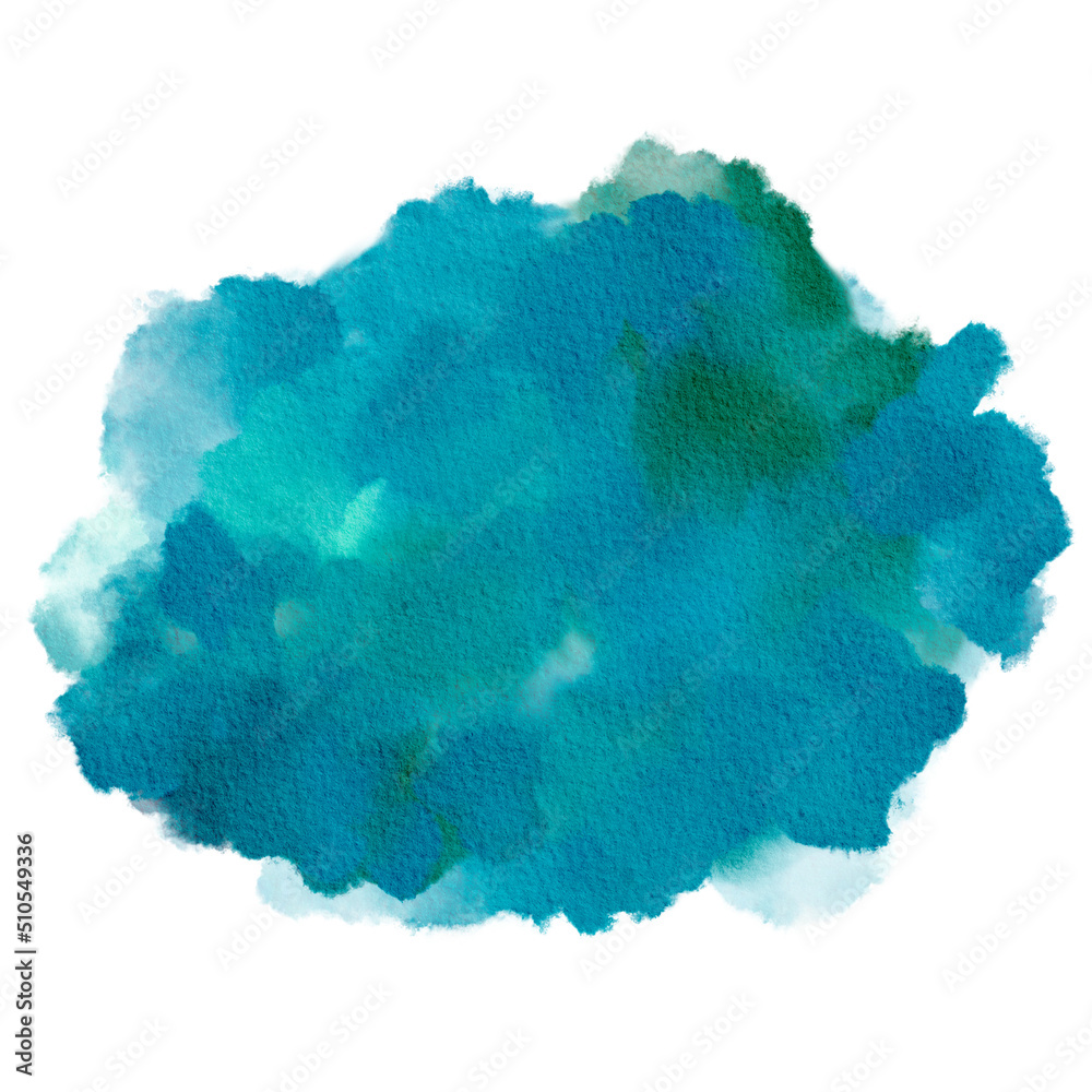 Color of the Year 2010 Turquoise Watercolor Paint Stain Background Circle