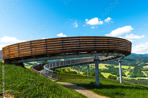Fototapeta Naklejka Na Ścianę i Meble -  Barcice Lookout Tower in Poprad Park, Nowy Sacz, Poland