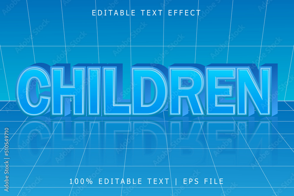 Children Show Editable Text Effect 3D Emboss Modern Style
