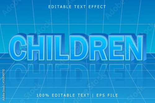 Children Show Editable Text Effect 3D Emboss Modern Style