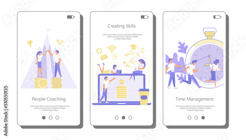 Set of apps with Business development concept.
