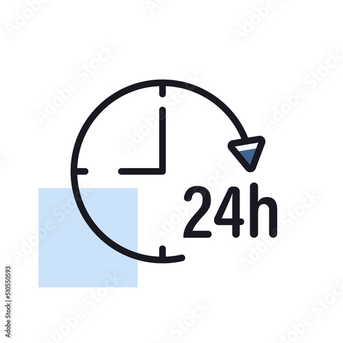 Service twenty four hours vector isolated icon