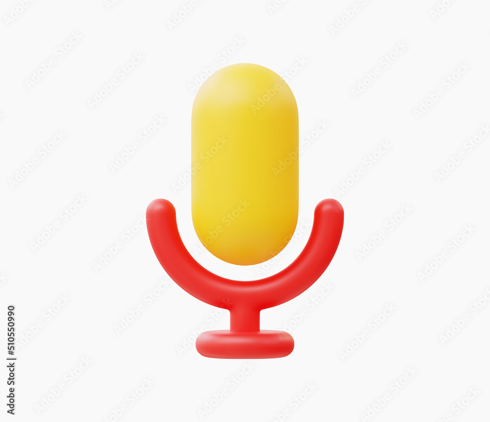 3d Realistic Microphone Icon vector illustration.