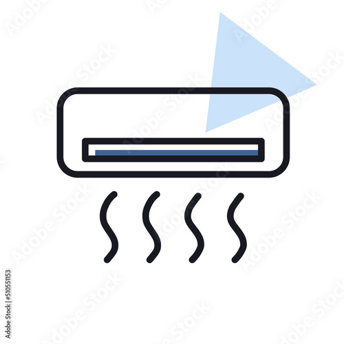 Split-system air conditioner flat vector icon