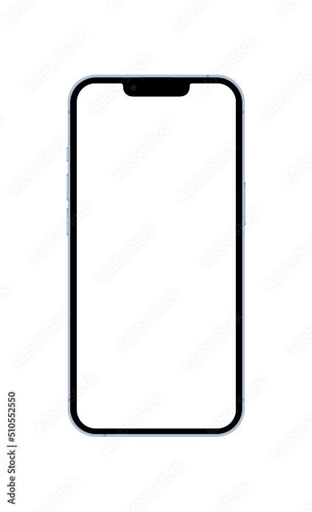 Black smartphone iPhone with blank screen and modern frameless design, Mobile phone on transparent background Ideal for marketing, app design