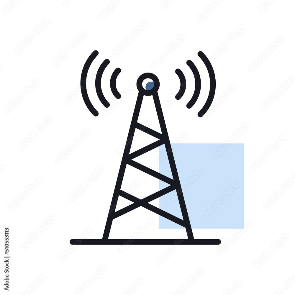 Communication antenna vector icon. Navigation sign Communication antenna vector icon. Navigation sign