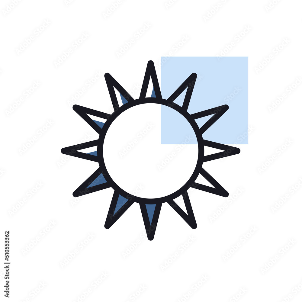 Sun vector isolated icon. Weather sign