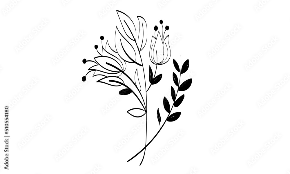 Abstract Flower. Printable flower Embroidery pattern design.