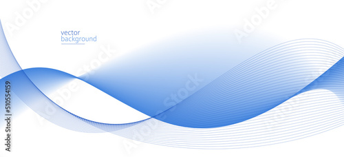 Smooth flow of wavy shape with gradient vector abstract background, light blue design curve line energy motion, relaxing music sound or technology.