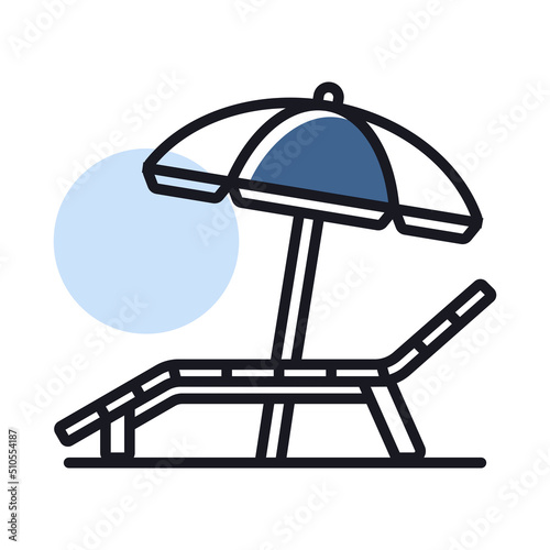 Lounger Beach Sunbed Chair vector icon