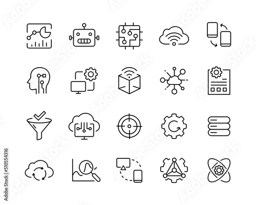 Industry Icons - Vector Line. Editable Stroke. 