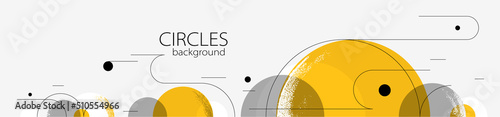 Abstract circles and lines vector background, geometric composition drawing technology plan, loop circular digital scheme.