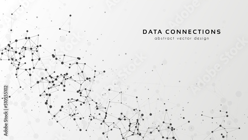Abstract mesh vector background. Futuristic technology style card. Lines, point, planes in 3d space.