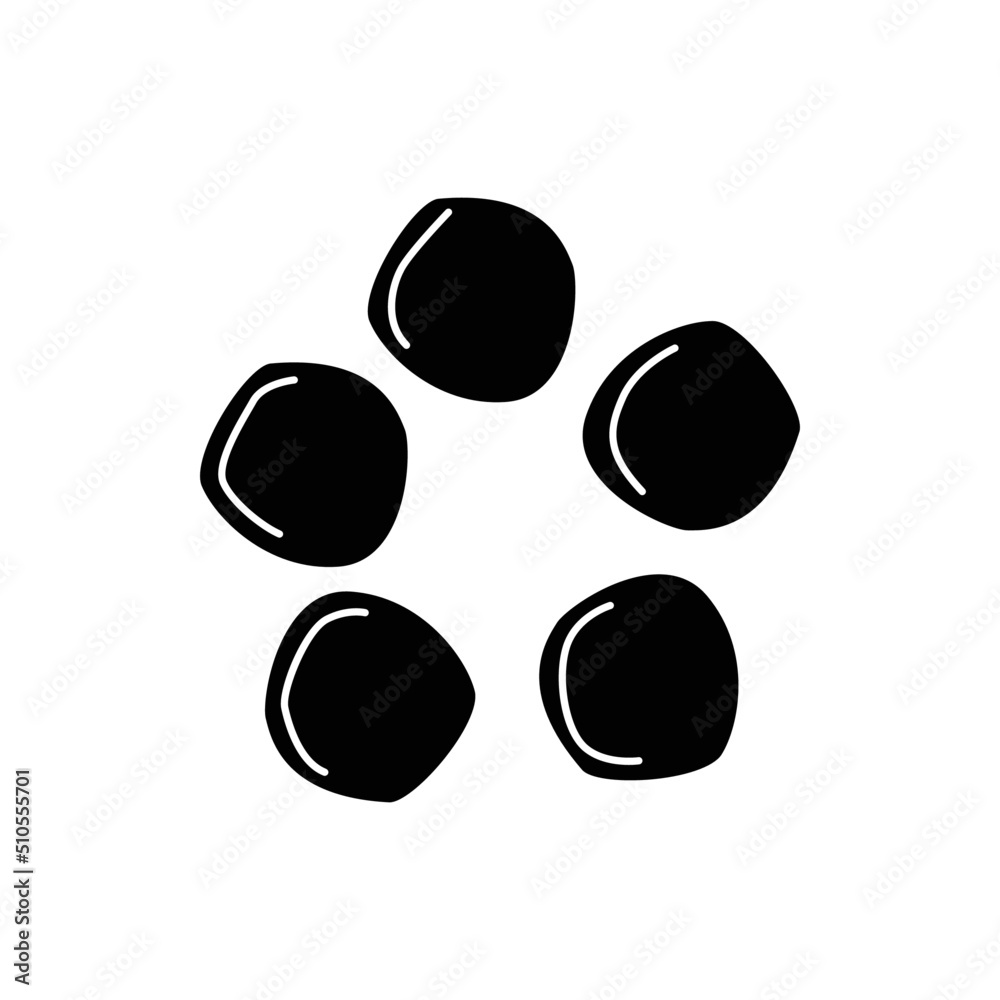 White lupine icon in black flat glyph, filled style isolated on white background White lupine icon in black flat glyph, filled style isolated on white background