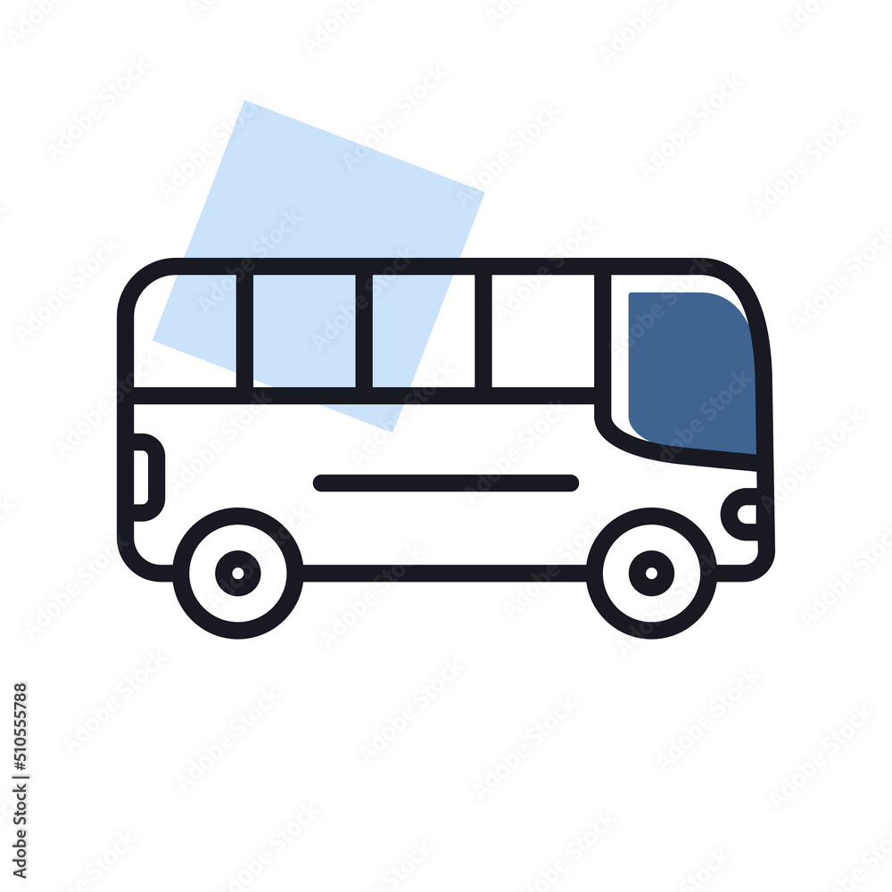 City bus flat vector isolated icon
