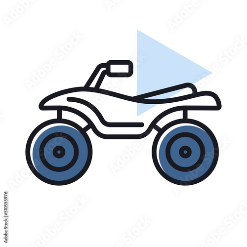 ATV rider, Quad bike flat vector isolated icon