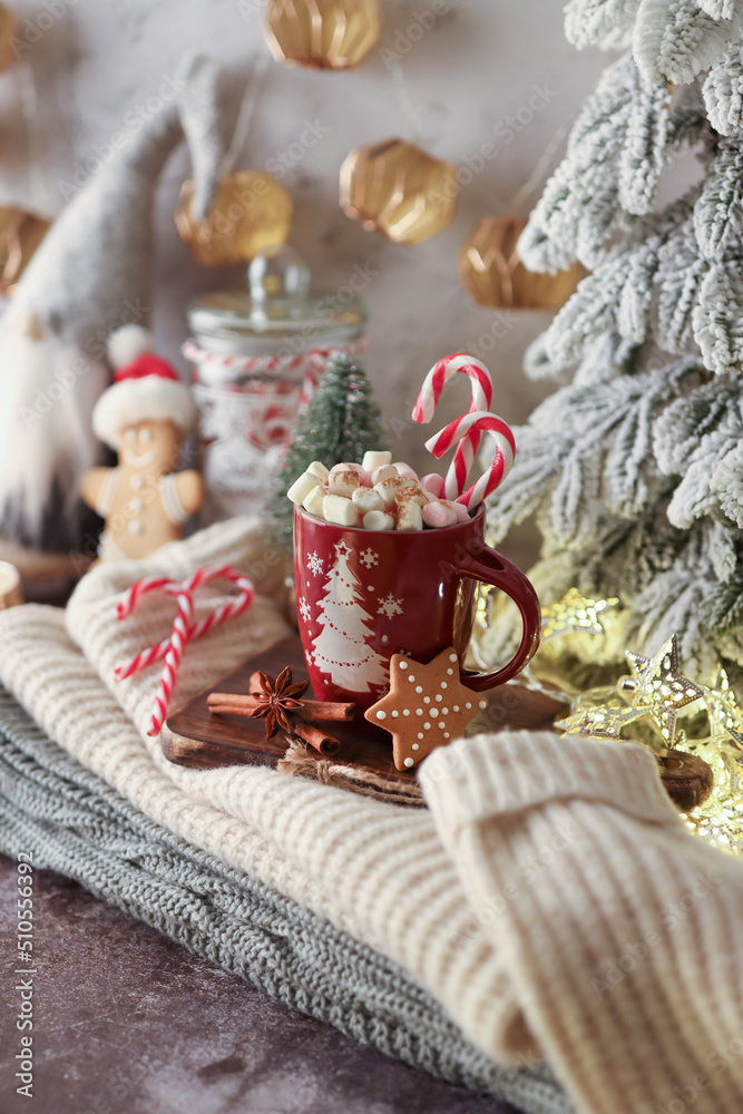 Christmas and newyear cozy decoration.