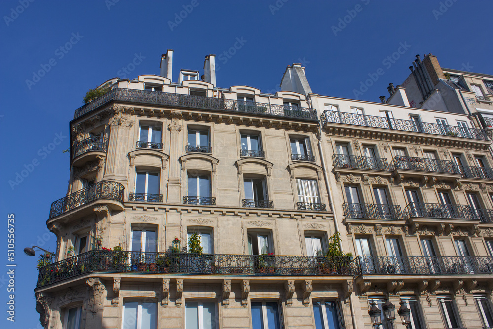 Facade of the Parisian house, France	
