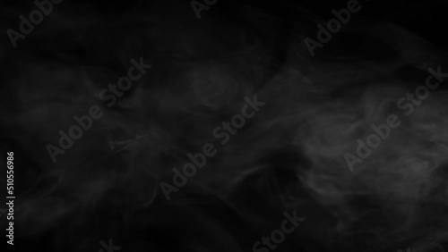 Smoke or Fog Volume Swirling and Crawling To The Side on Black Background