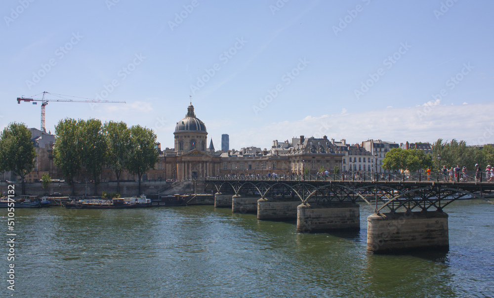 Bridge across the Seine and the Institute of France in Paris