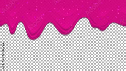 Pink dribble slime on transparent background