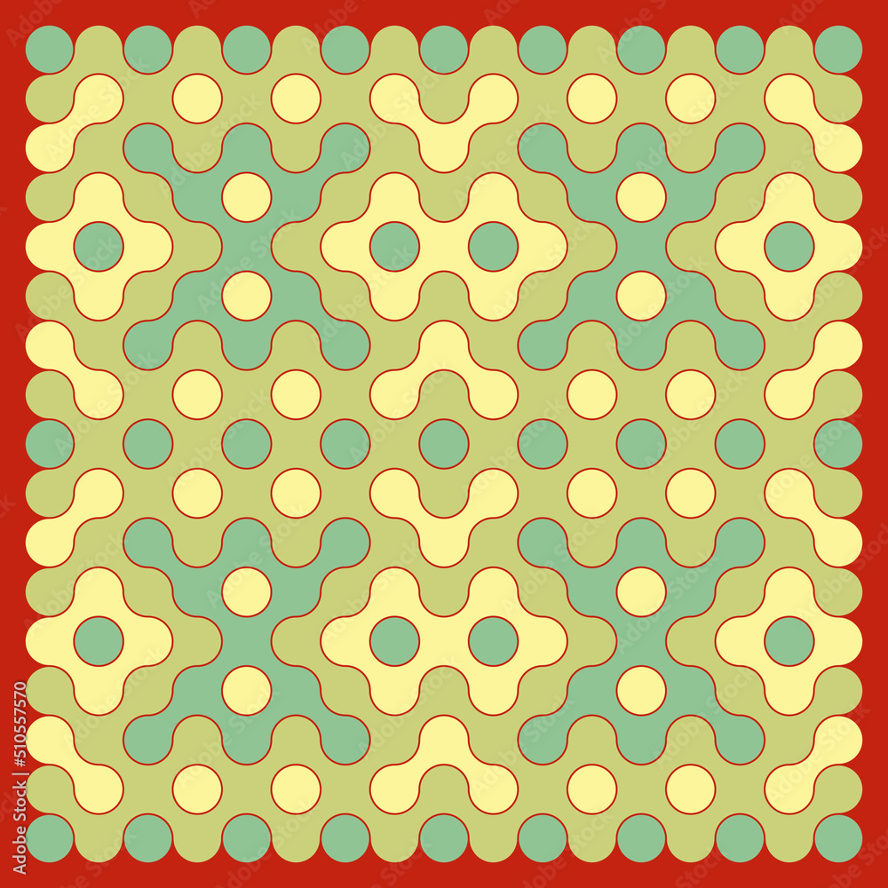 Multicolor truchet tiling connections illustration Multicolor truchet tiling connections illustration