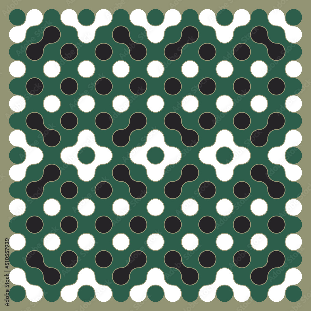 Fototapeta premium Multicolor truchet tiling connections illustration