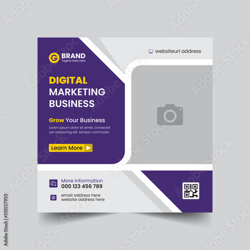 Digital marketing business social media post vector design template. Creative online advertising social media banner layout