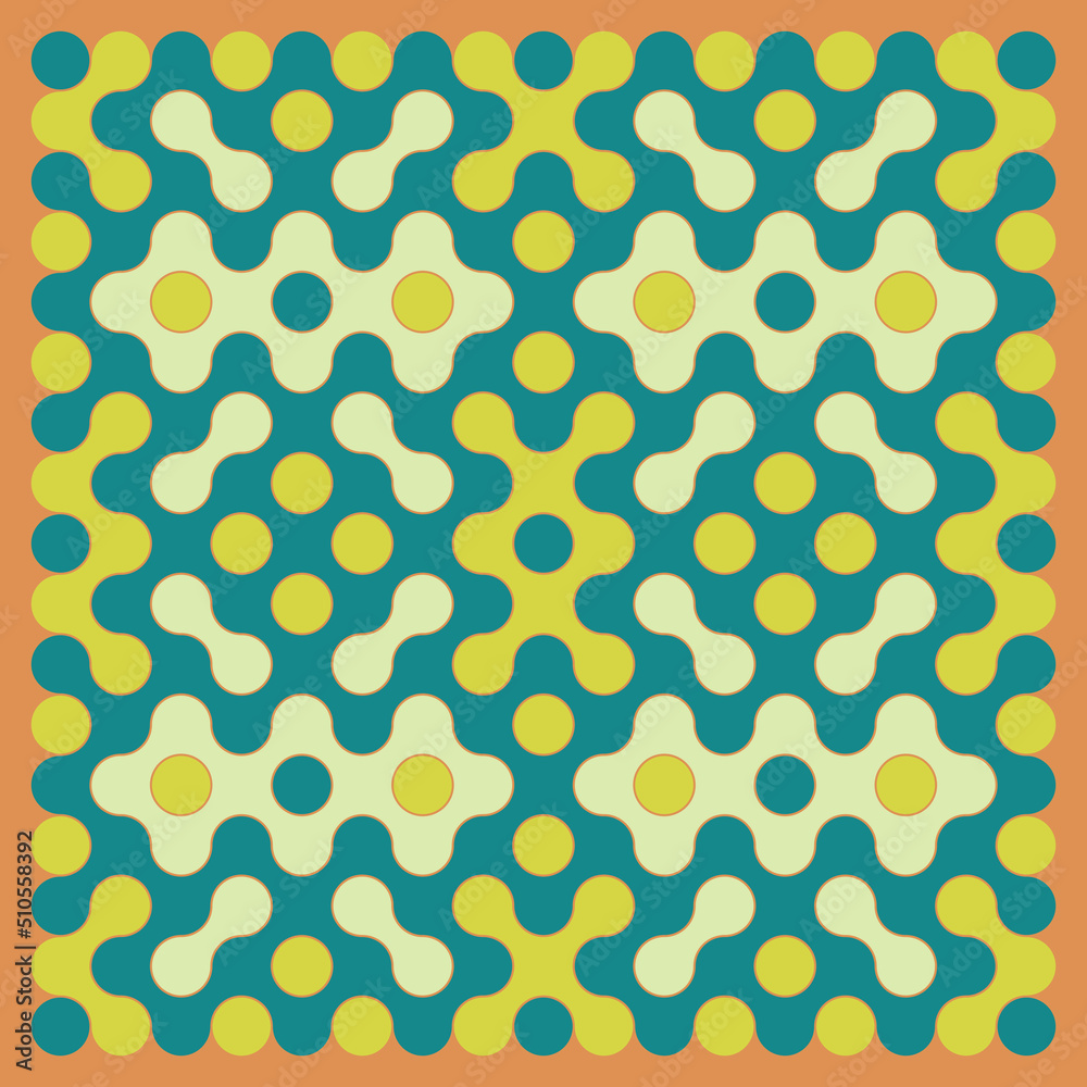 Multicolor truchet tiling connections illustration Multicolor truchet tiling connections illustration