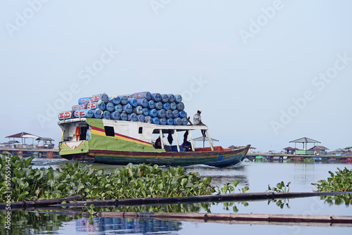 Water transportation in Cirata Reservoir, Purwakarta Indonesia  photo