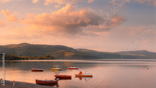 hot sky on Bracciano lake Italy