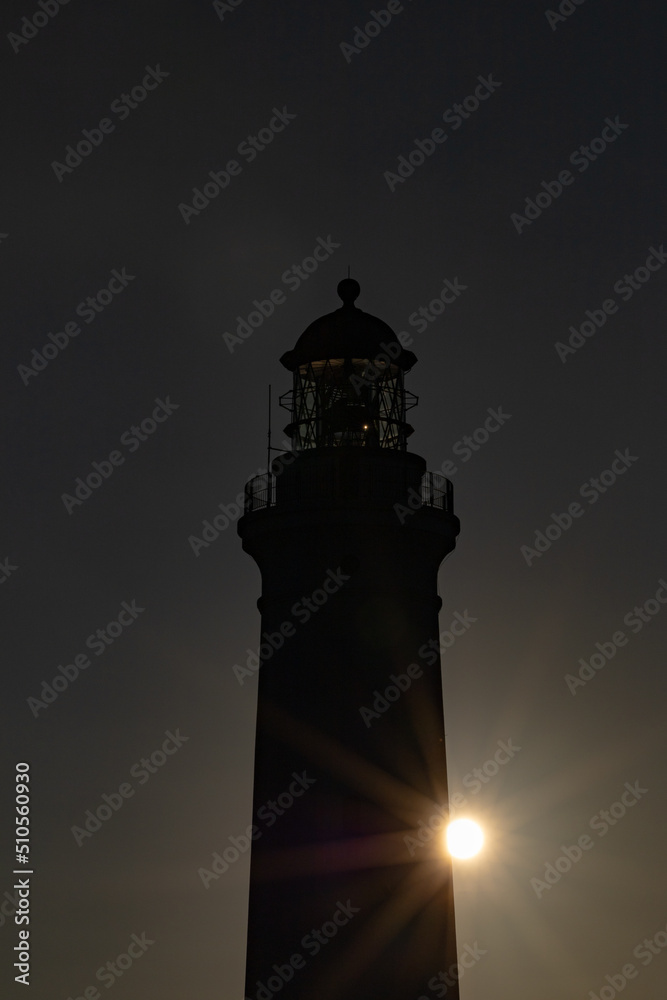 Hirtshals, Denmark The Hirtshals lighthouse at sundown on a clear evening. Hirtshals, Denmark The Hirtshals lighthouse at sundown on a clear evening.