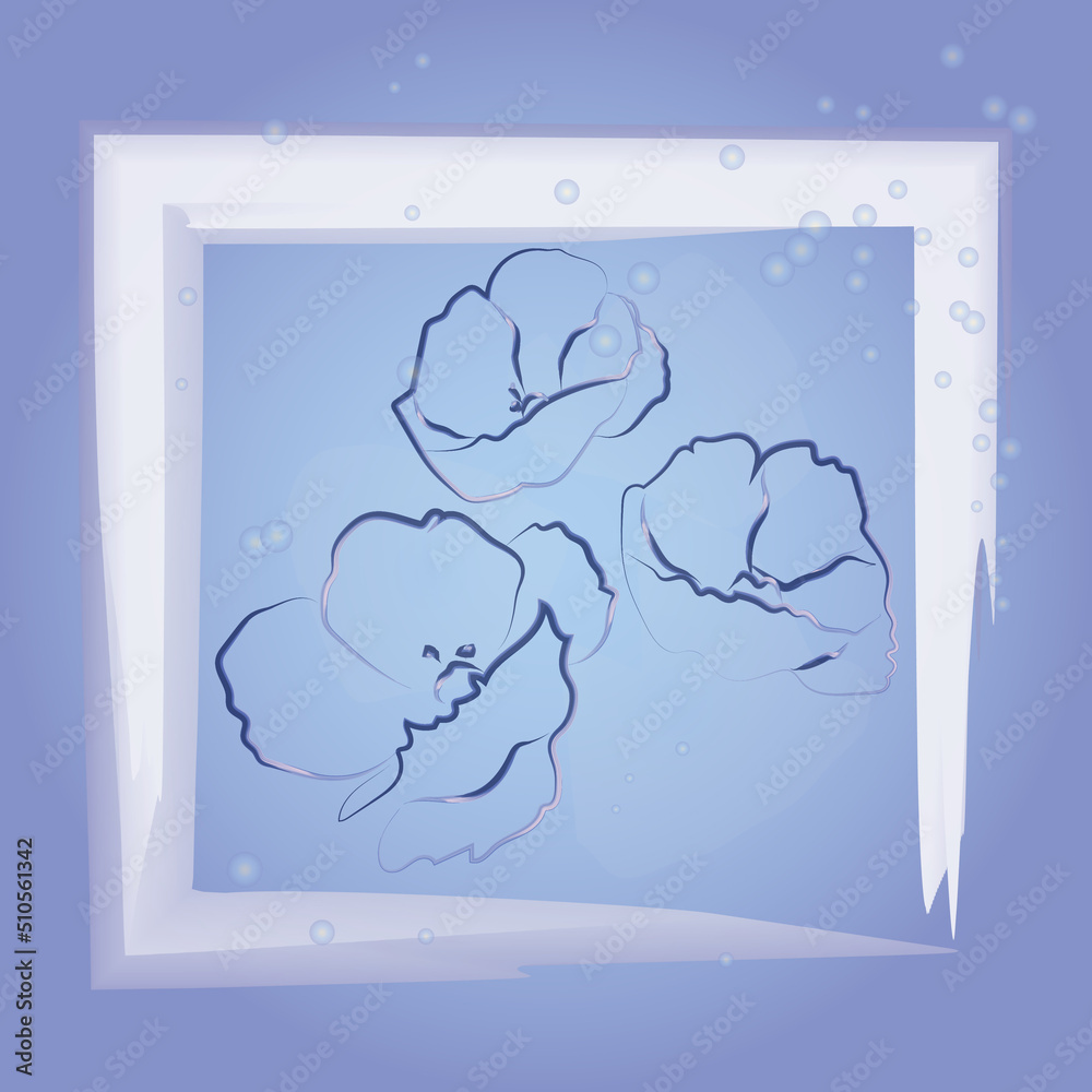 On a delicate lilac background there is a frame created by the author's brush, 3d On a delicate lilac background there is a frame created by the author's brush, 3d