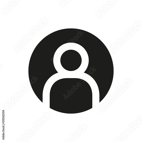 Round user solid icon. Circle website profile glyph vector symbol.