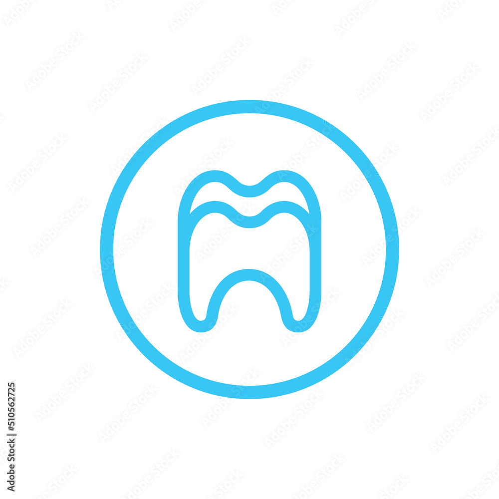 Dental logo vector template, tooth icon in line art style Dental logo vector template, tooth icon in line art style