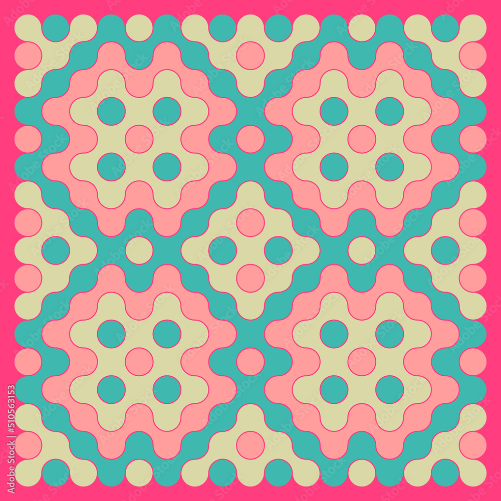 Multicolor truchet tiling connections illustration Multicolor truchet tiling connections illustration