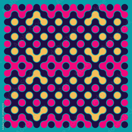 Multicolor truchet tiling connections illustration