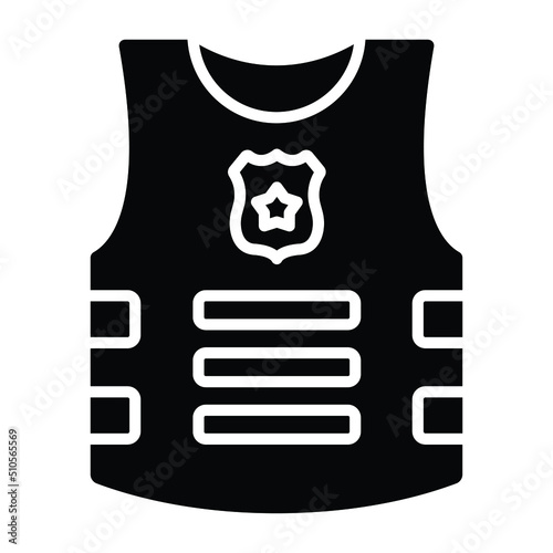 Bulletproof Vest Icon Style