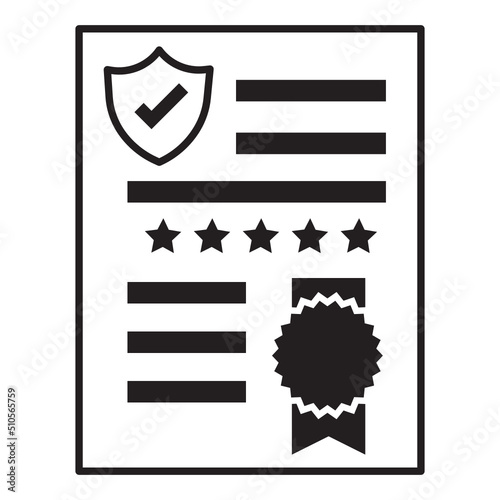 Warranty sheet of paper with a medal