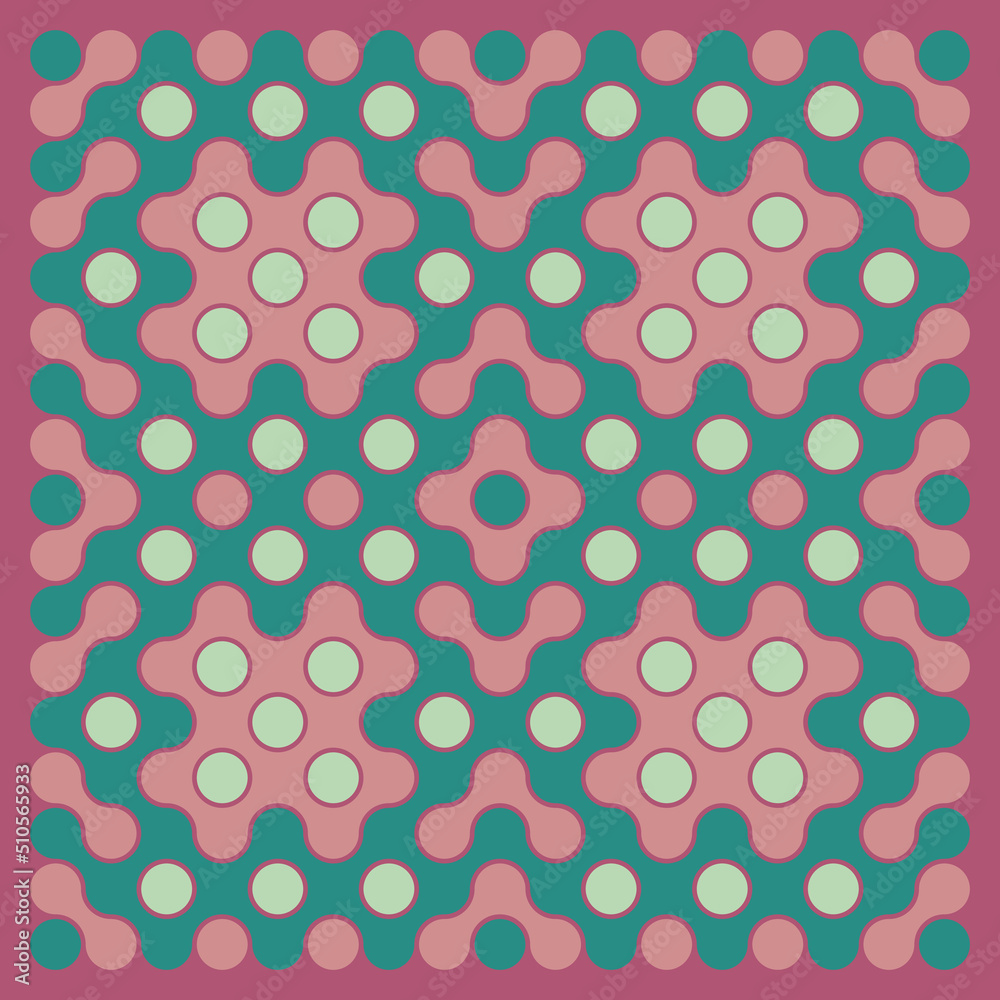 Multicolor truchet tiling connections illustration Multicolor truchet tiling connections illustration