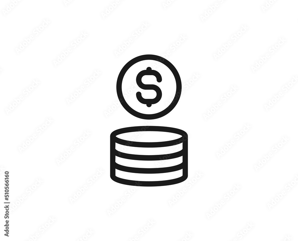 Black line icon on white background Black line icon on white background