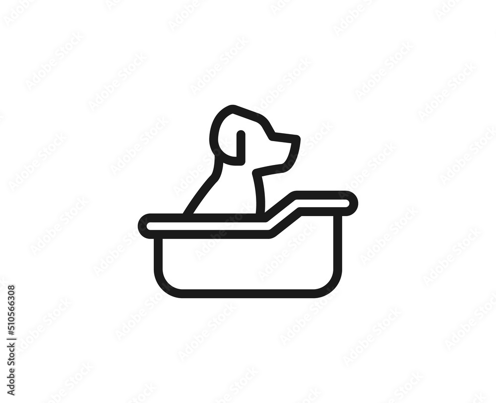 Black line icon on white background