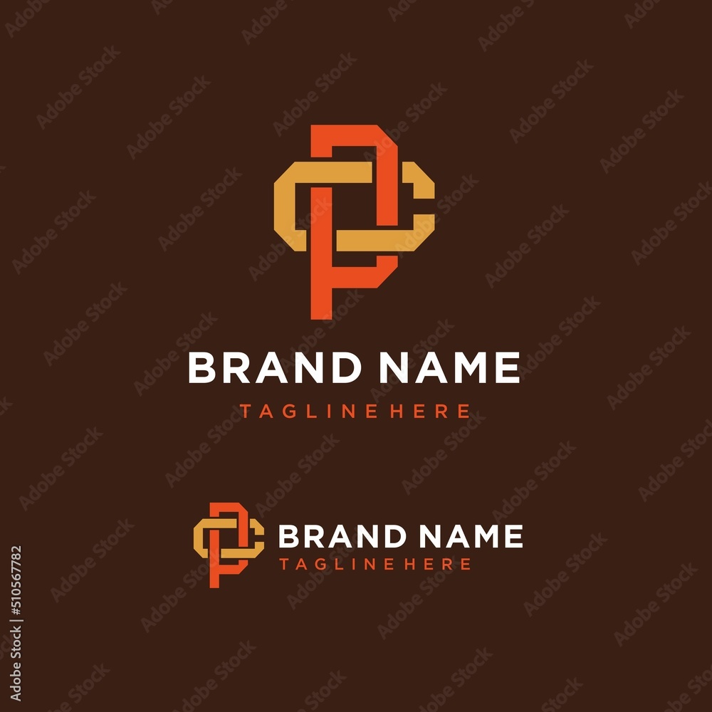 Fototapeta premium letter pc cp logo design