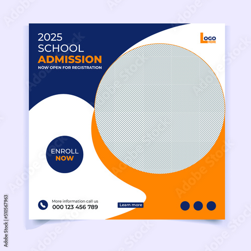 New school Admission social media post template