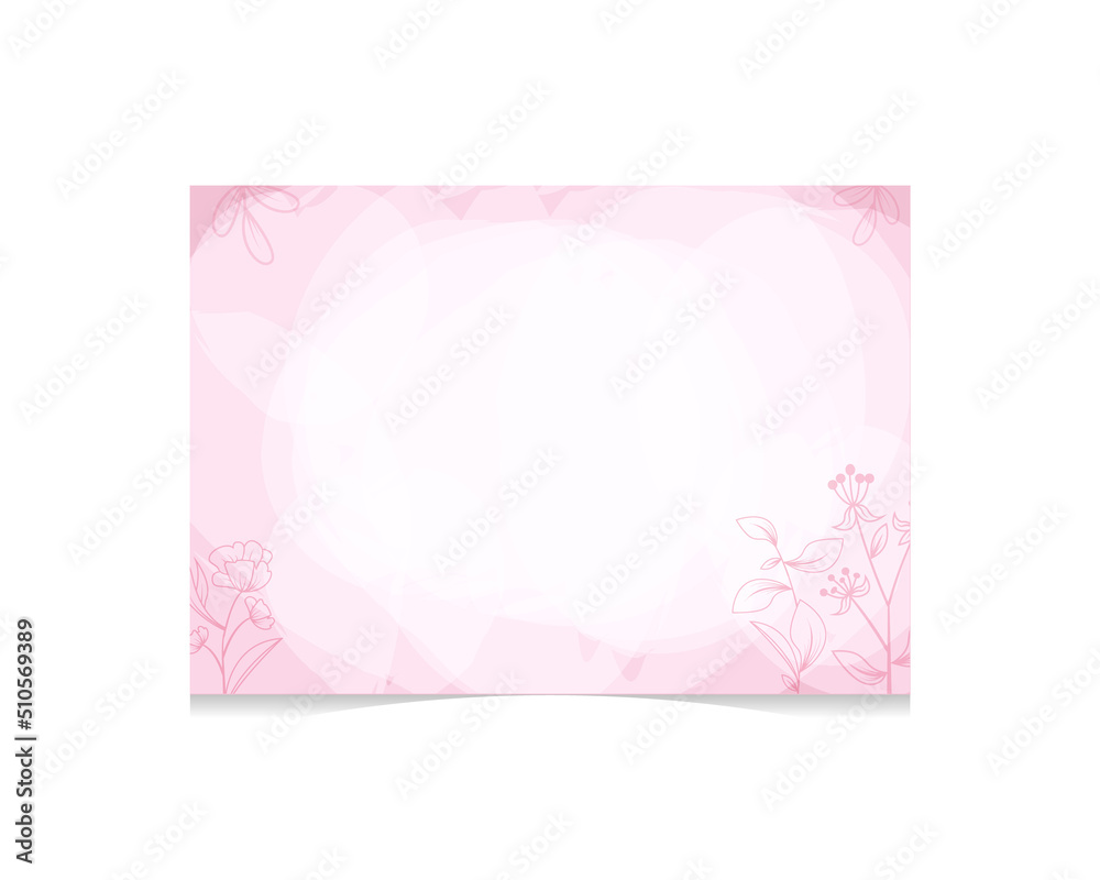 Blank watercolor paper template for wedding invitation card