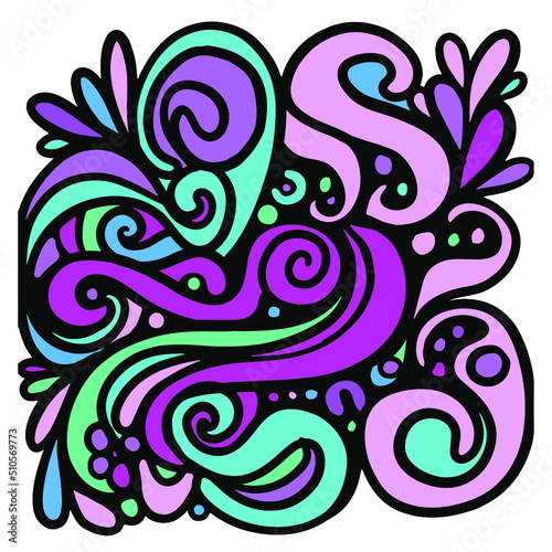 Doodle colorful brigt libe illustration for your design photo
