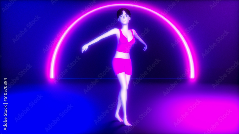 a belly dancer in action (3d rendering)