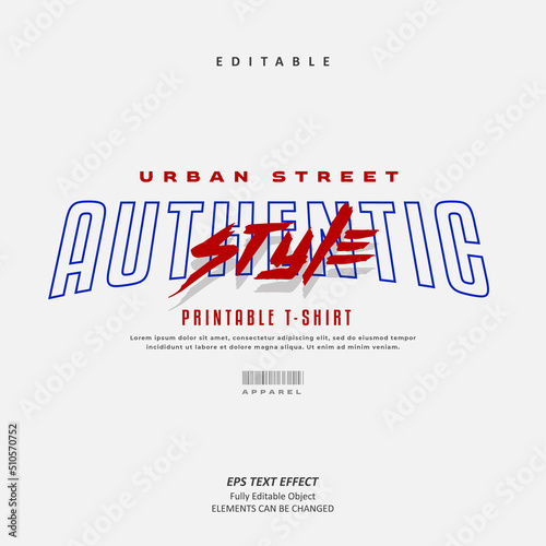 Authentic urban street bold style text effect editable premium vector Premium Vector