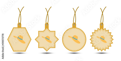 Set of Women Hat tags with cord